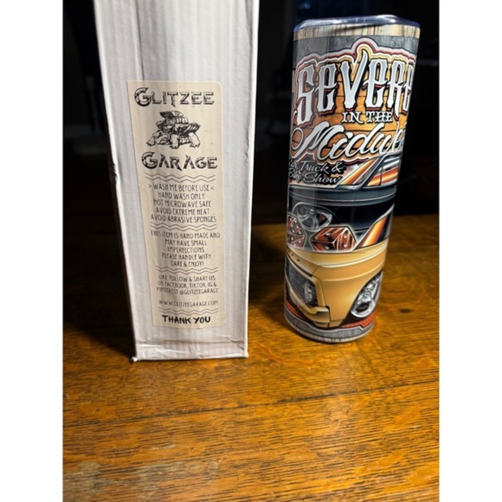 Glitzee Garage Fever in the Midwest 2022 Car Truck Bike Show Tumbler Cup New - Picture 4 of 9